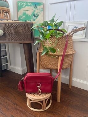 Rebecca Minkoff Red Leather Crossbody Camera Bag with Tassel